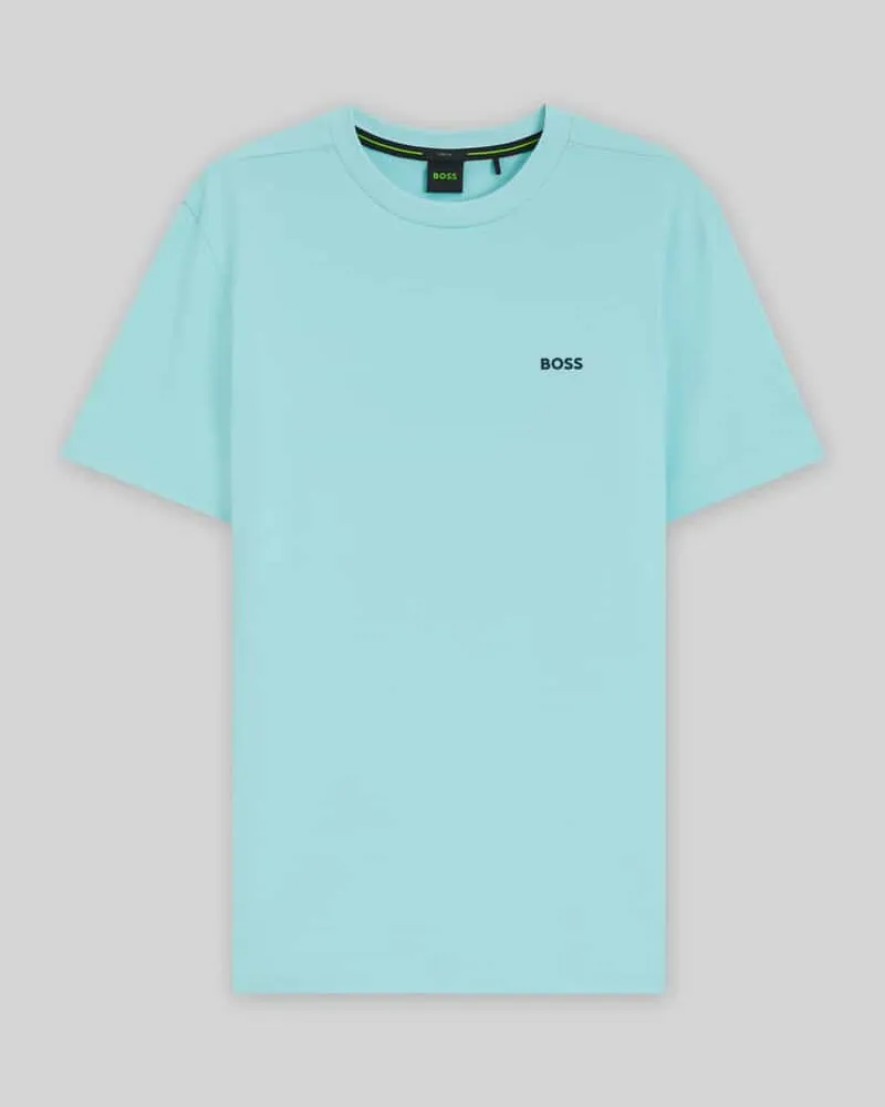 HUGO BOSS Regular Fit T-Shirt aus Baumwoll-Mix Aqua