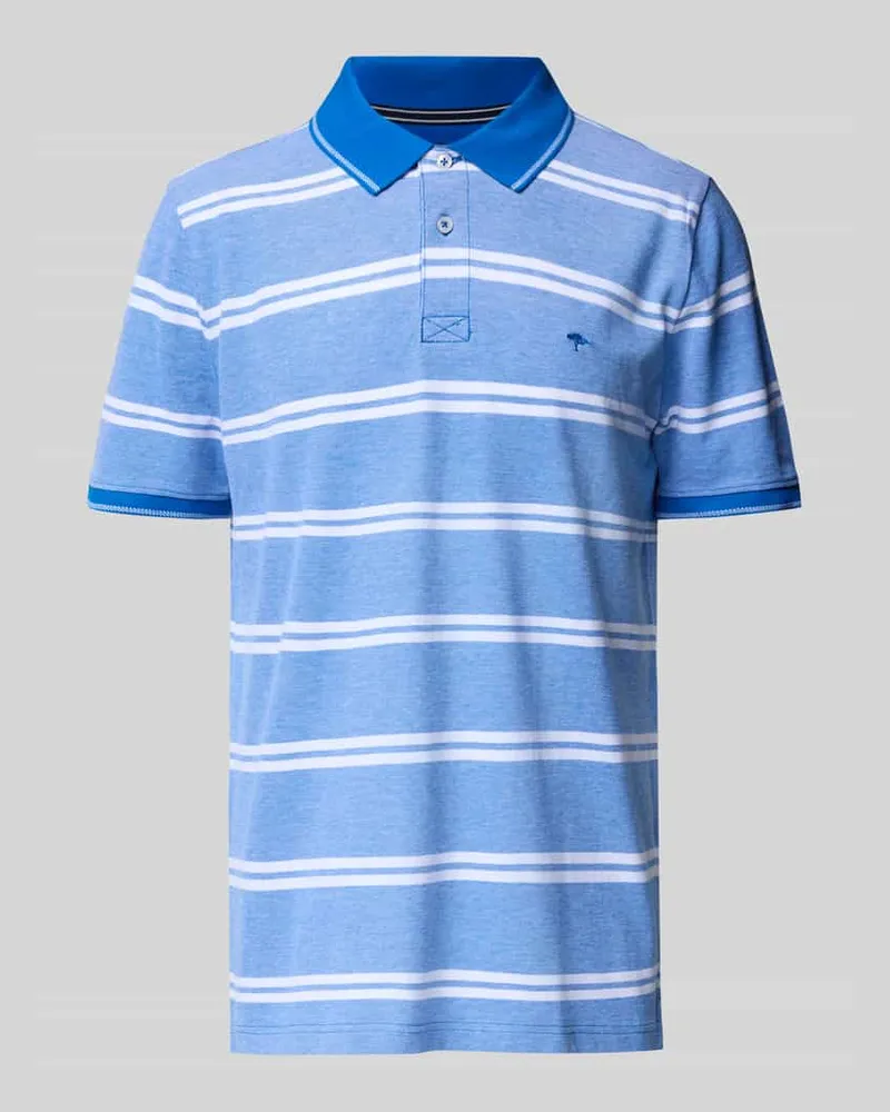 Fynch-Hatton Regular Fit Poloshirt mit Label-Stitching Royal