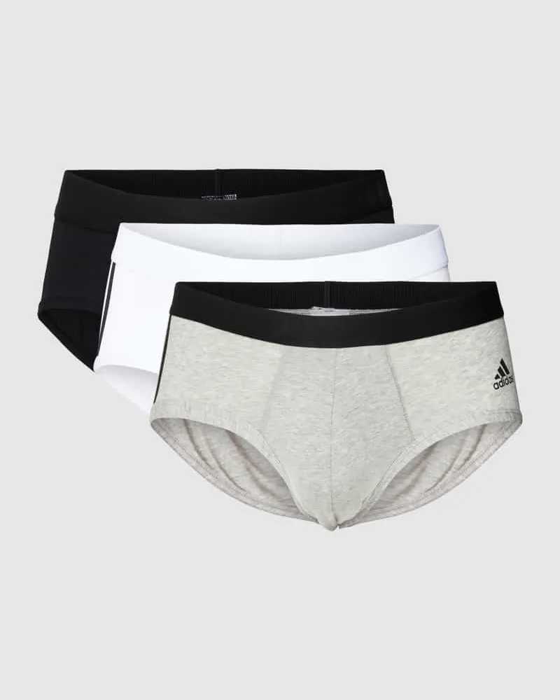 adidas Slip mit kontrastiven Label-Streifen im 3er-Pack Weiss