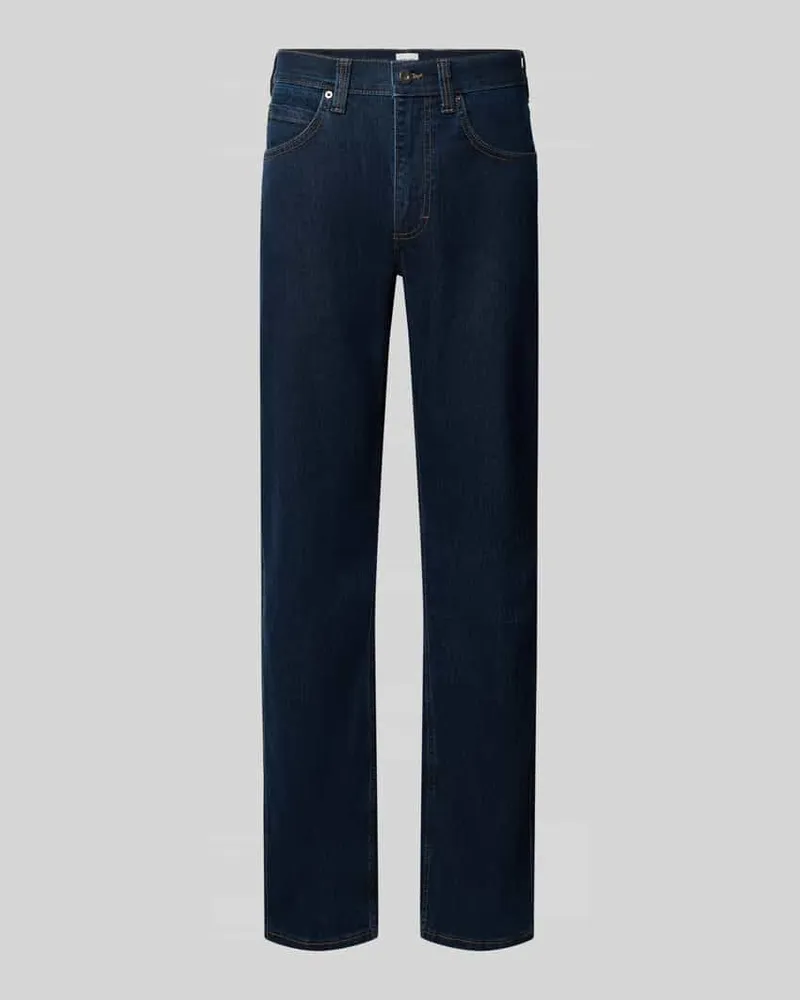 Mustang Straight Fit Jeans mit Eingrifftaschen Modell 'Tramper Dunkelblau