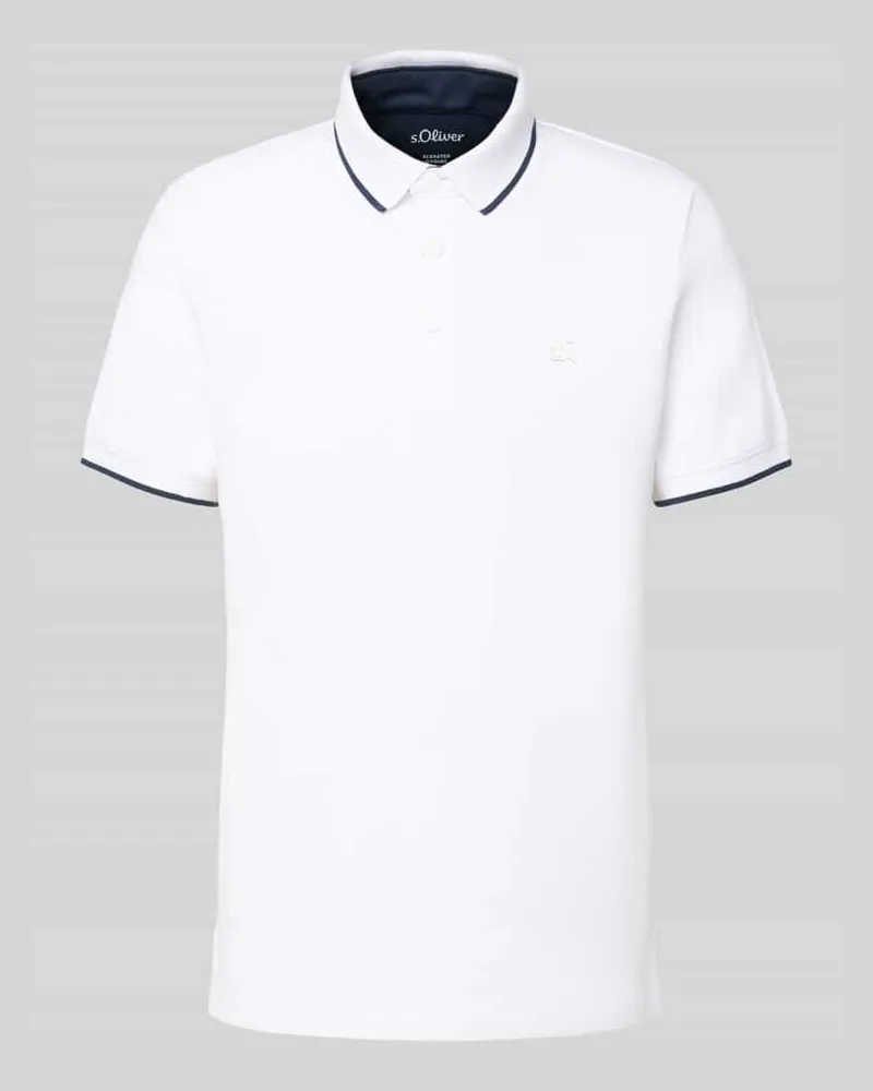 S.Oliver Regular Fit Poloshirt aus Baumwoll-Mix Weiss