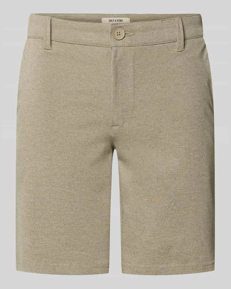 Only & Sons Regular Fit Chinoshorts aus Viskose-Mix Modell 'MARK Taupe