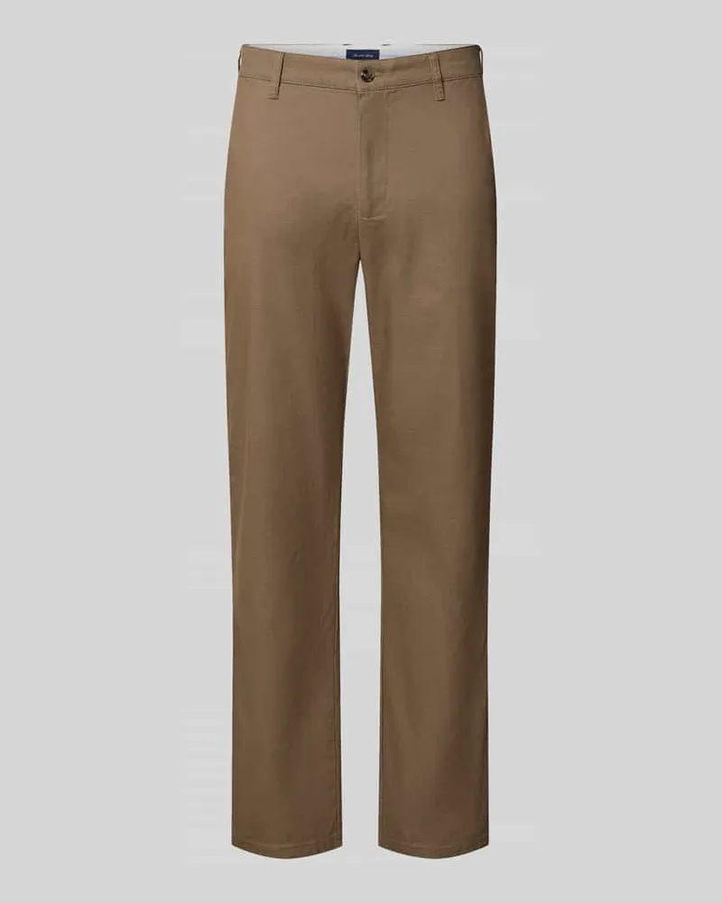 Christian Berg Straight Fit Stoffhose aus Baumwoll-Mix Taupe