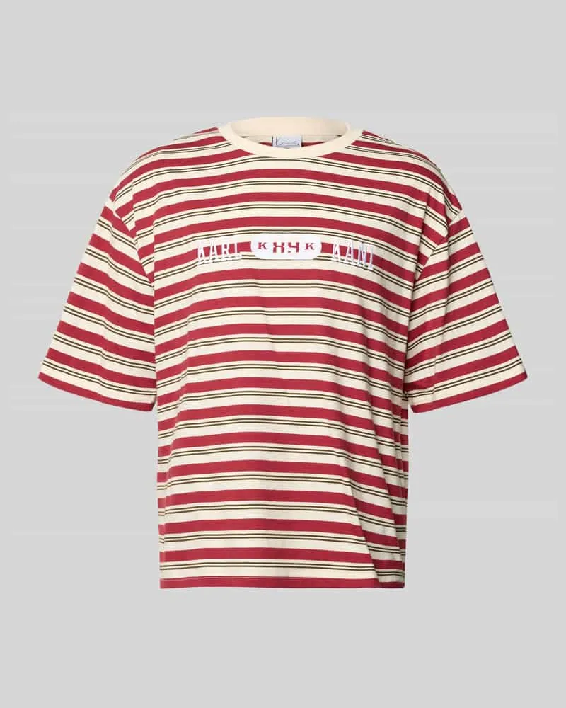 Karl Kani Relaxed Fit T-Shirt mit Logo-Stitching Modell 'Heritage Rot