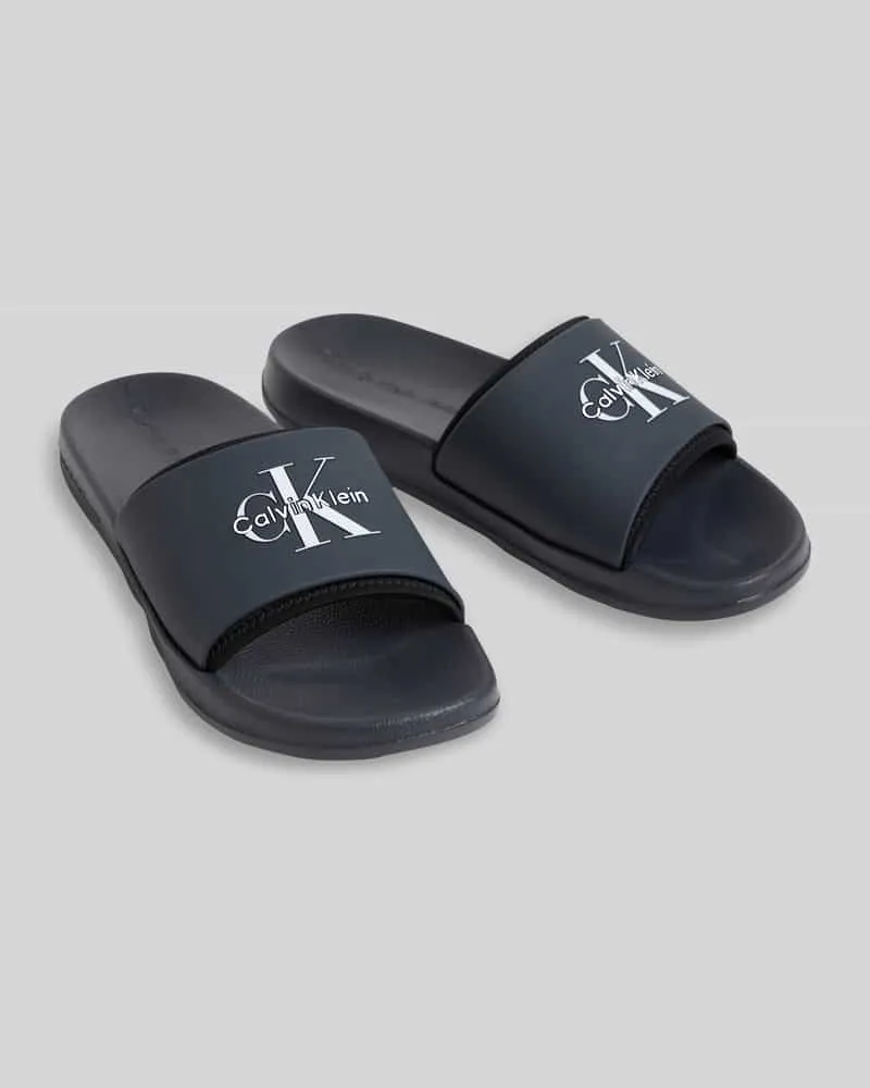 Calvin Klein Badeschuhe mit Logo Print Marine
