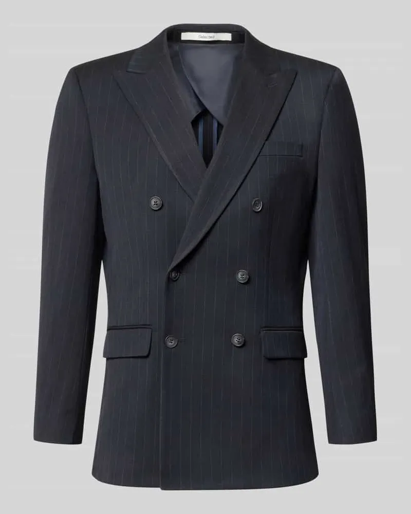 Selected Homme Slim Fit Sakko mit Nadelstreifen Marine