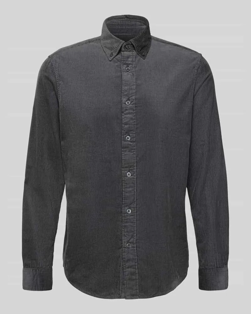 Marc O'Polo Regular Fit Freizeithemd aus reiner Baumwolle Anthrazit