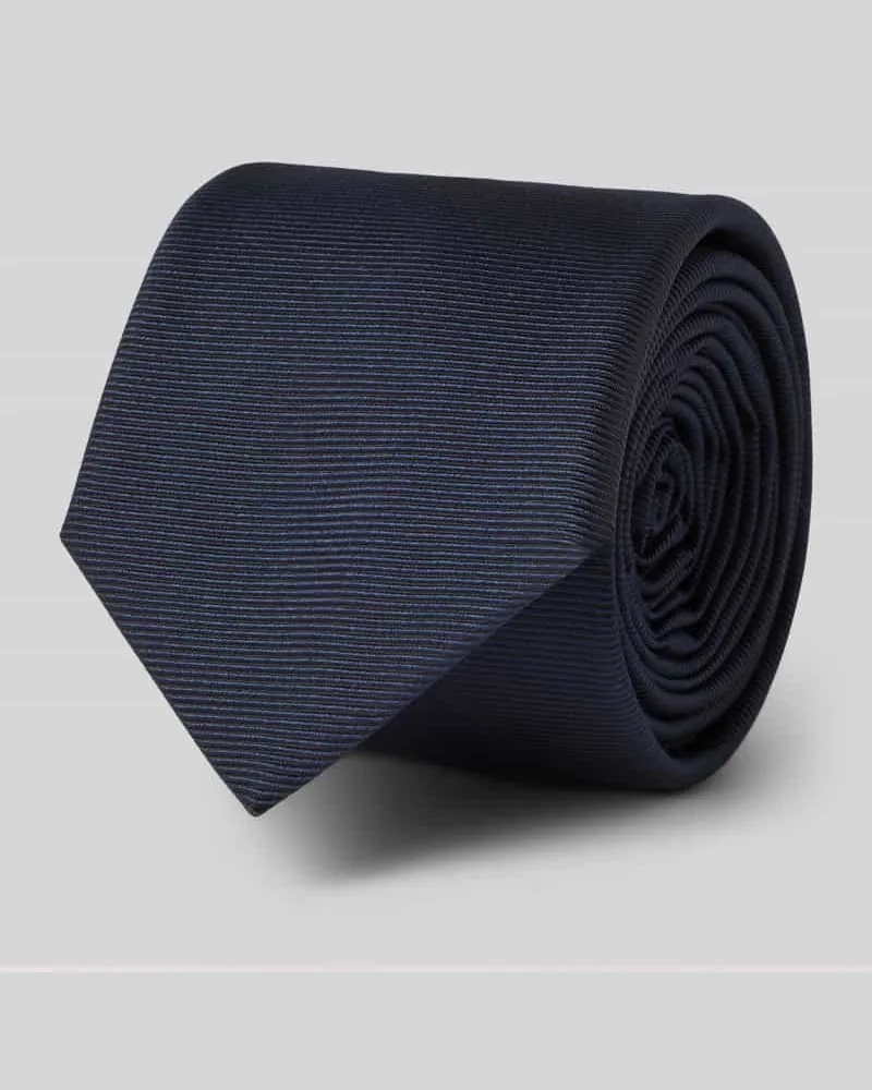 HUGO BOSS Seiden-Mix Krawatte mit Jaquard-Webstruktur Marine