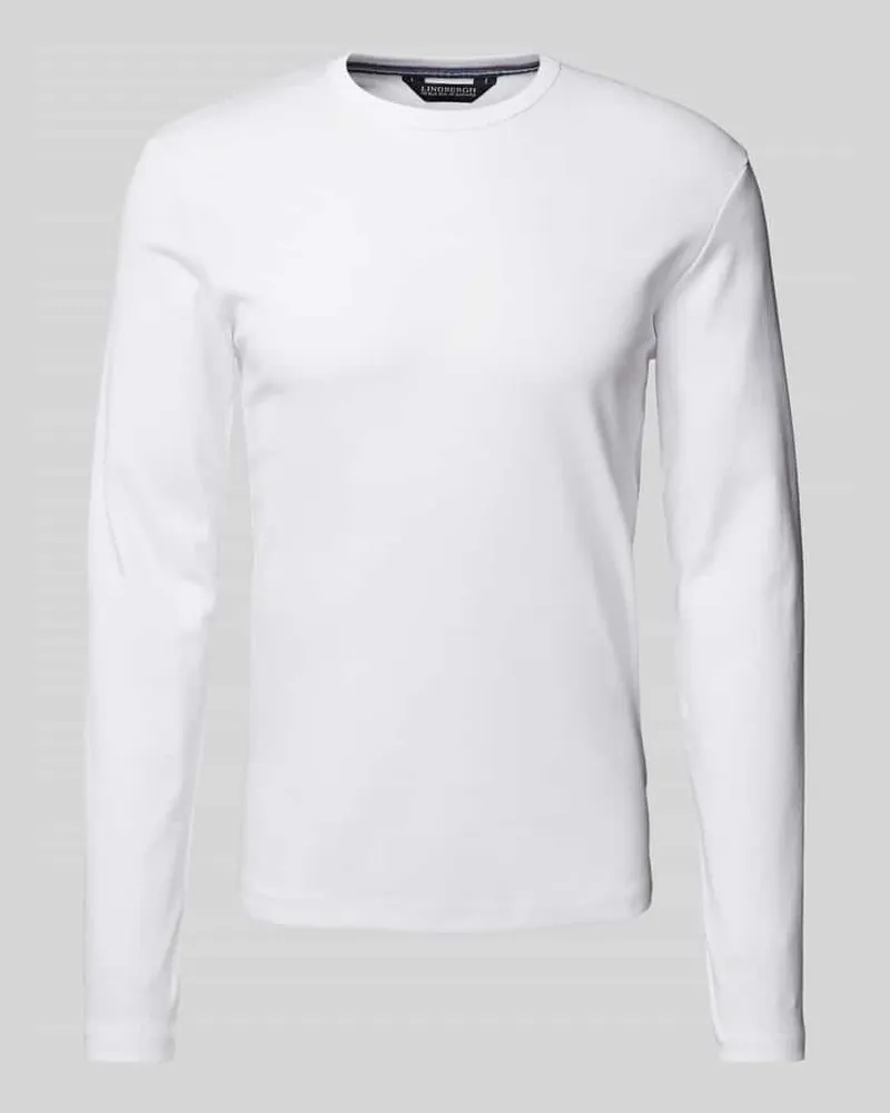 Lindbergh Slim Fit Longsleeve mit geripptem Rundhalsausschnitt 