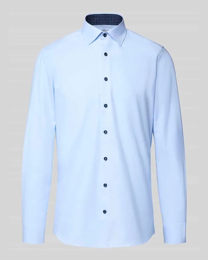 Olymp Body Fit Businesshemd mit Kentkragen Bleu