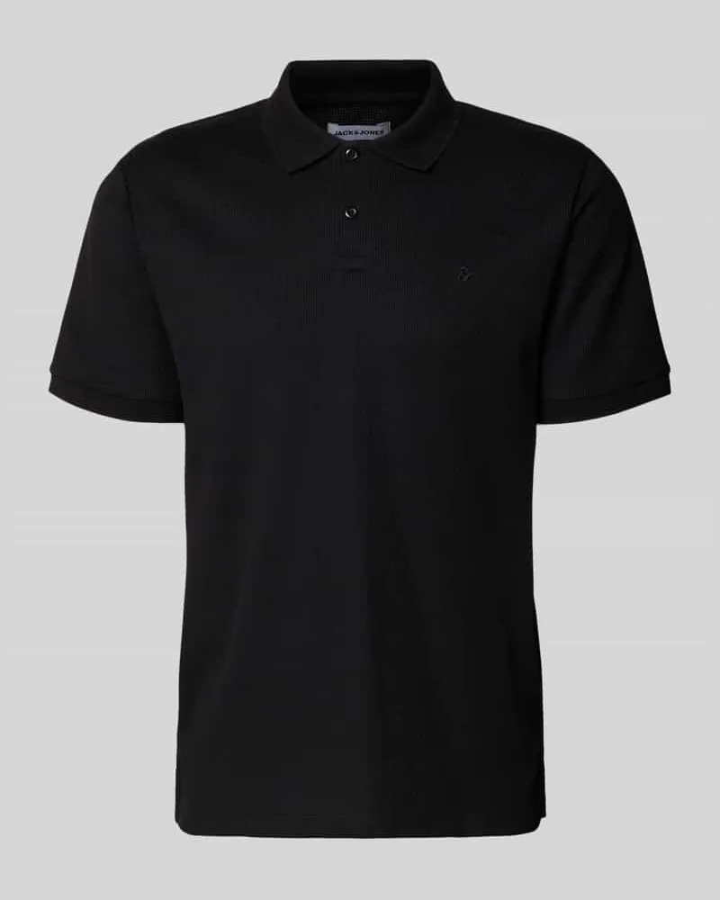 Jack & Jones Regular Fit Poloshirt mit Strukturmuster Modell 'AUSTIN Black
