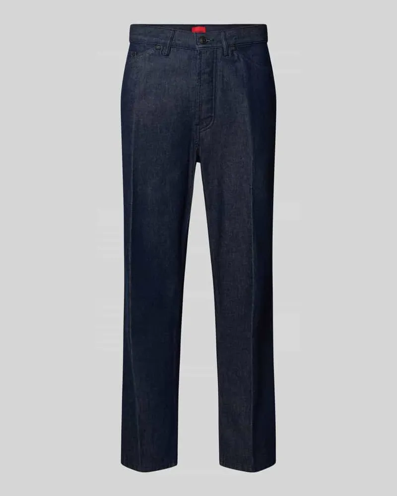 HUGO BOSS Tapered Fit Jeans aus reiner Baumwolle Modell Jeansblau