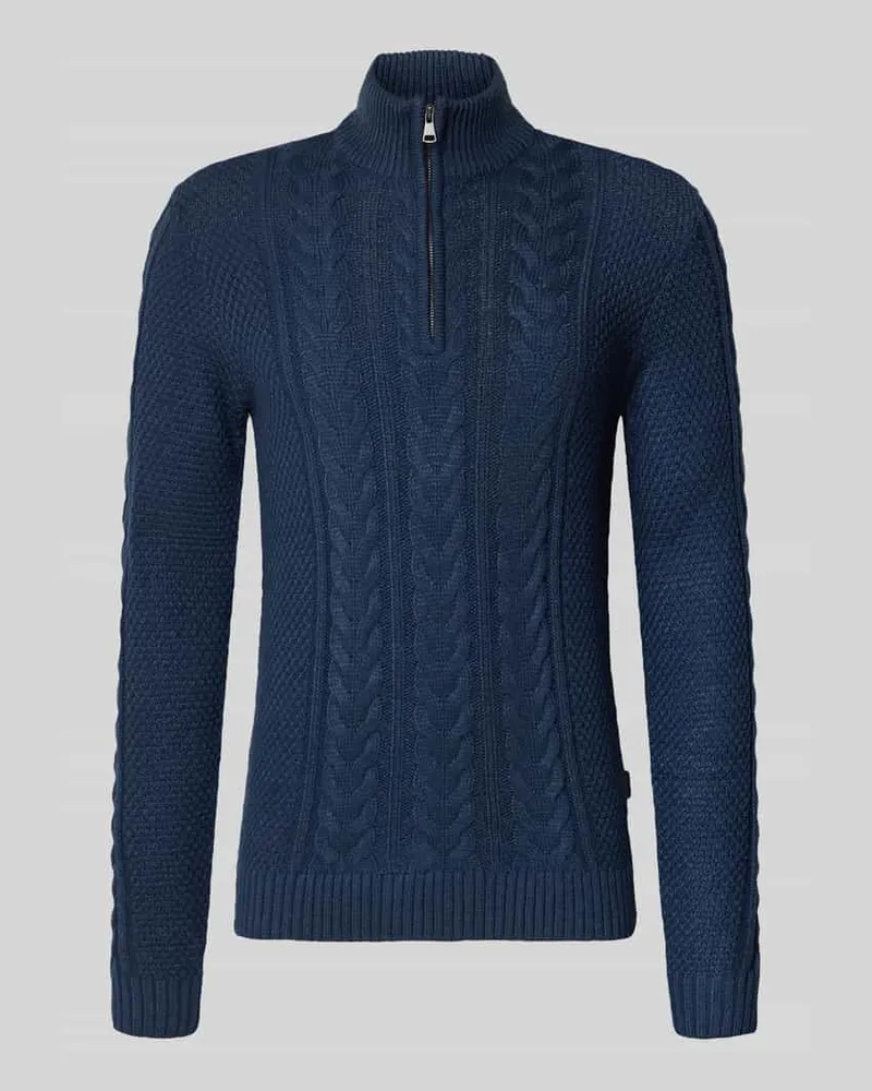 Blend Strickpullover mit Reißverschluss Modell 'BASIM Marine