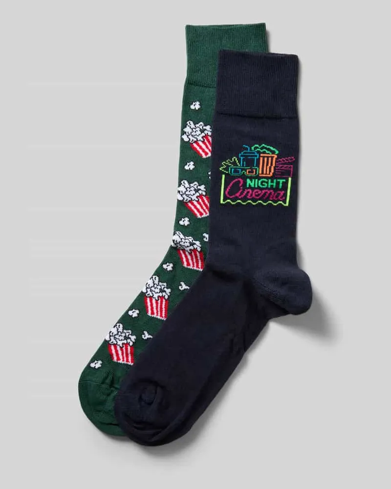 Christian Berg Socken mit elastischem Rippenbündchen im 2er-Pack Gruen