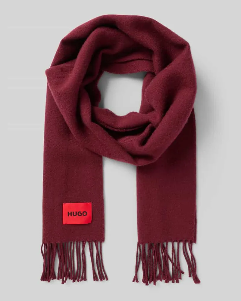 HUGO BOSS Schal aus Woll-Mix Modell 'JUSTER Dunkelrot
