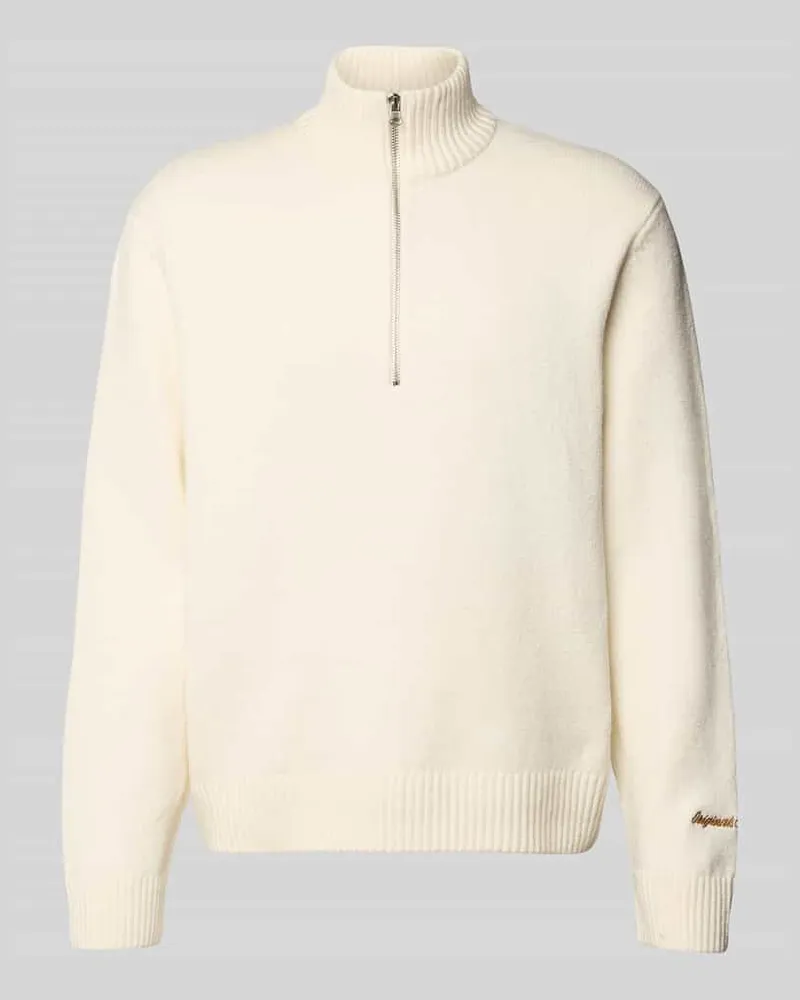 Jack & Jones Strickpullover mit gerippten Abschlüssen Modell 'NORREBRO Offwhite