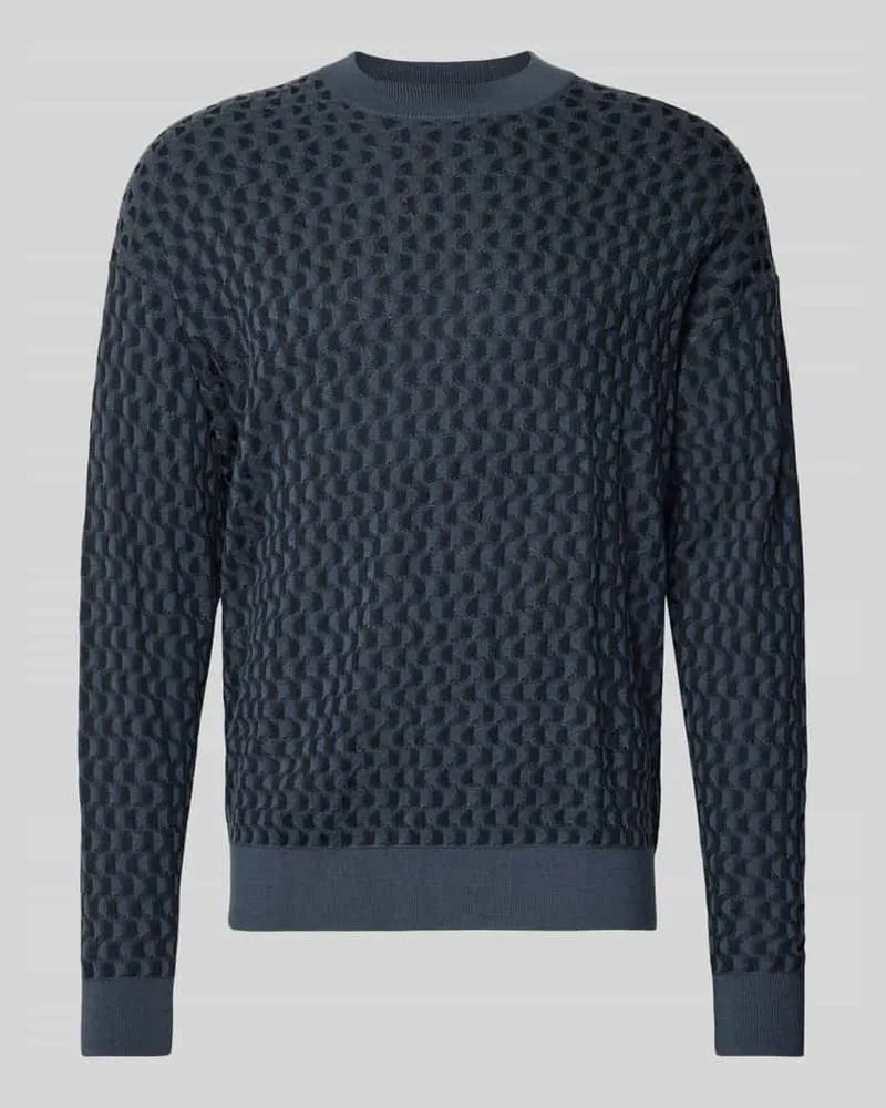 Drykorn Strickpullover aus Viskose-Woll-Mix Modell 'VALDRIK Dunkelblau