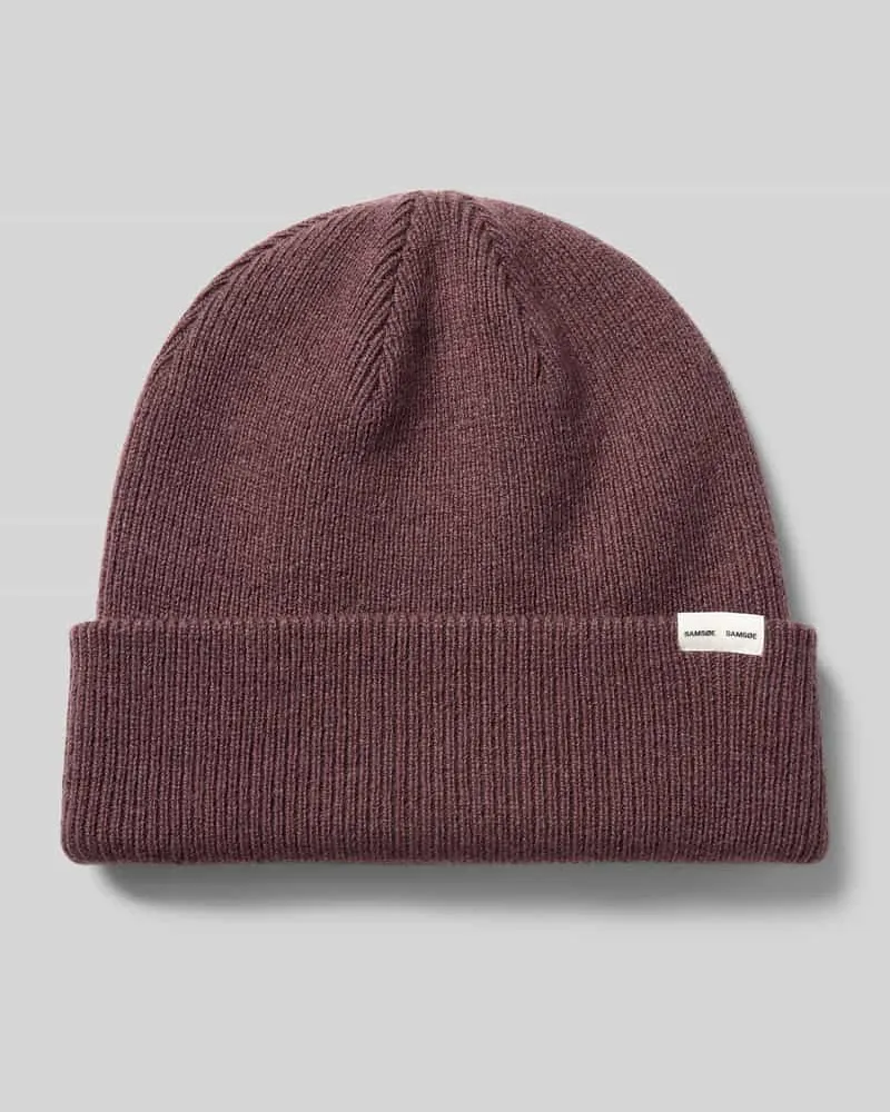 Samsøe & Samsøe Beanie mit Label-Detail Bordeaux
