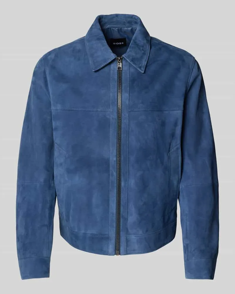 HUGO BOSS Lederjacke mit Leistentaschen Modell 'Malbano 