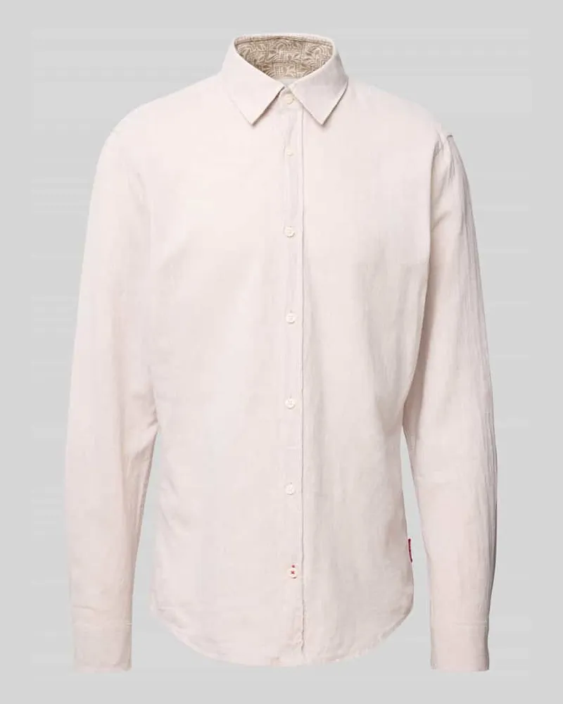 JOOP! Regular Fit Freizeithemd aus Leinen-Baumwoll-Mix Modell 'Hanson Beige