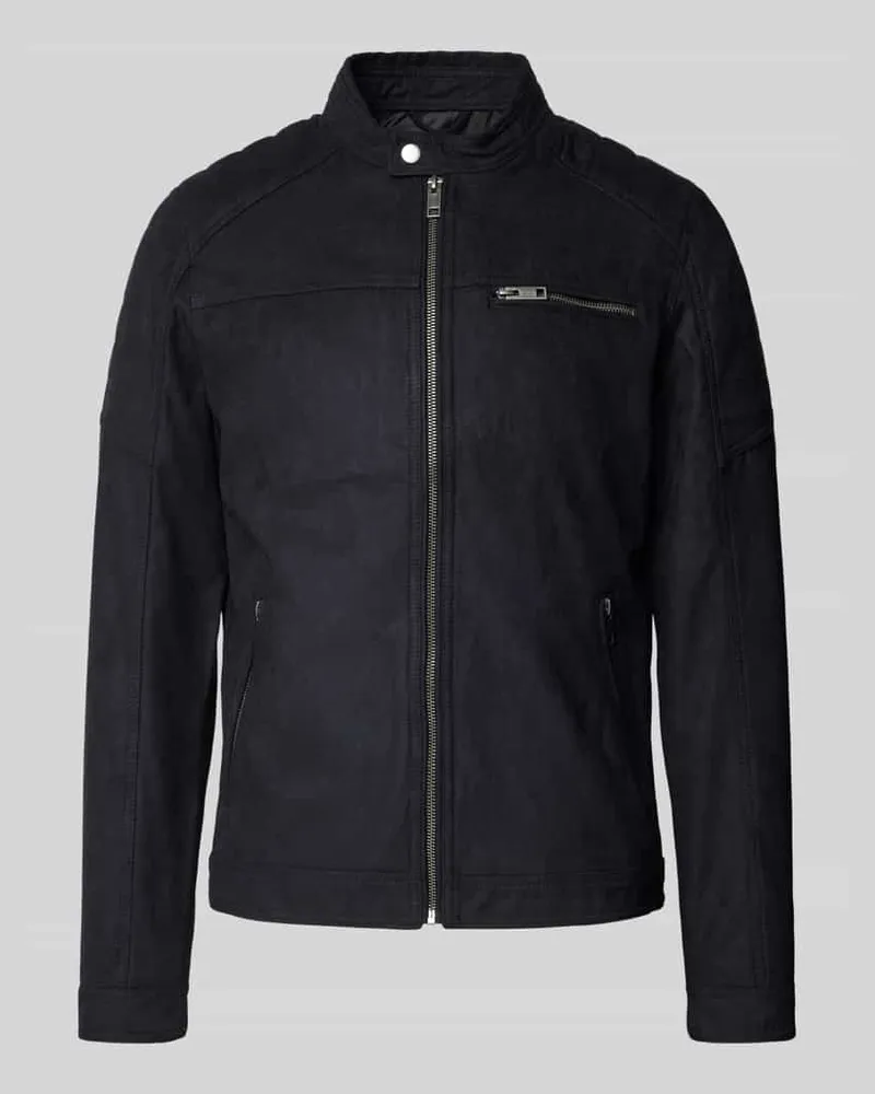 Jack & Jones Jacke in Leder-Optik Modell 'JEROCKY Black
