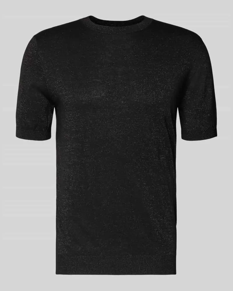 Antony Morato Schimmerndes Strickshirt mit Rundhalsausschnitt Black