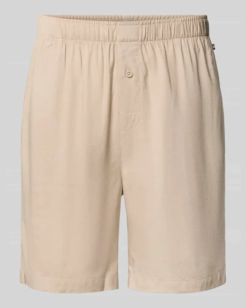 HUGO BOSS Regular Fir Sweatshorts aus Viskose-Leinen-Mix Modell 'FRESH SHORTS Sand