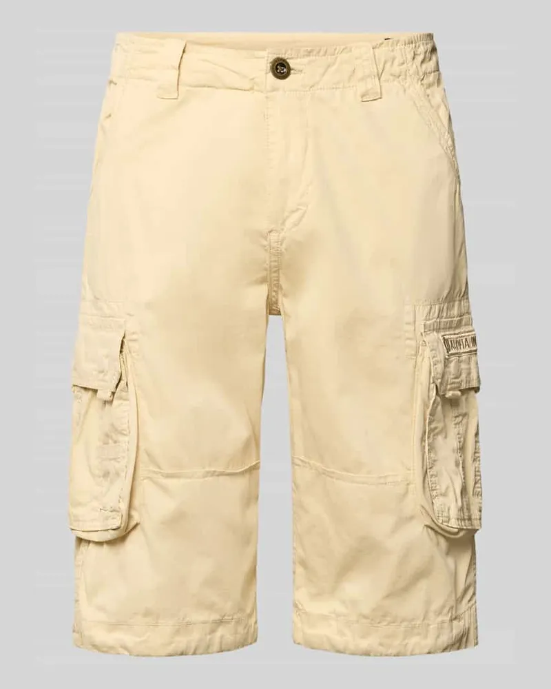 Alpha Industries Bermudas mit Pattentaschen und Logo-Stitching Beige