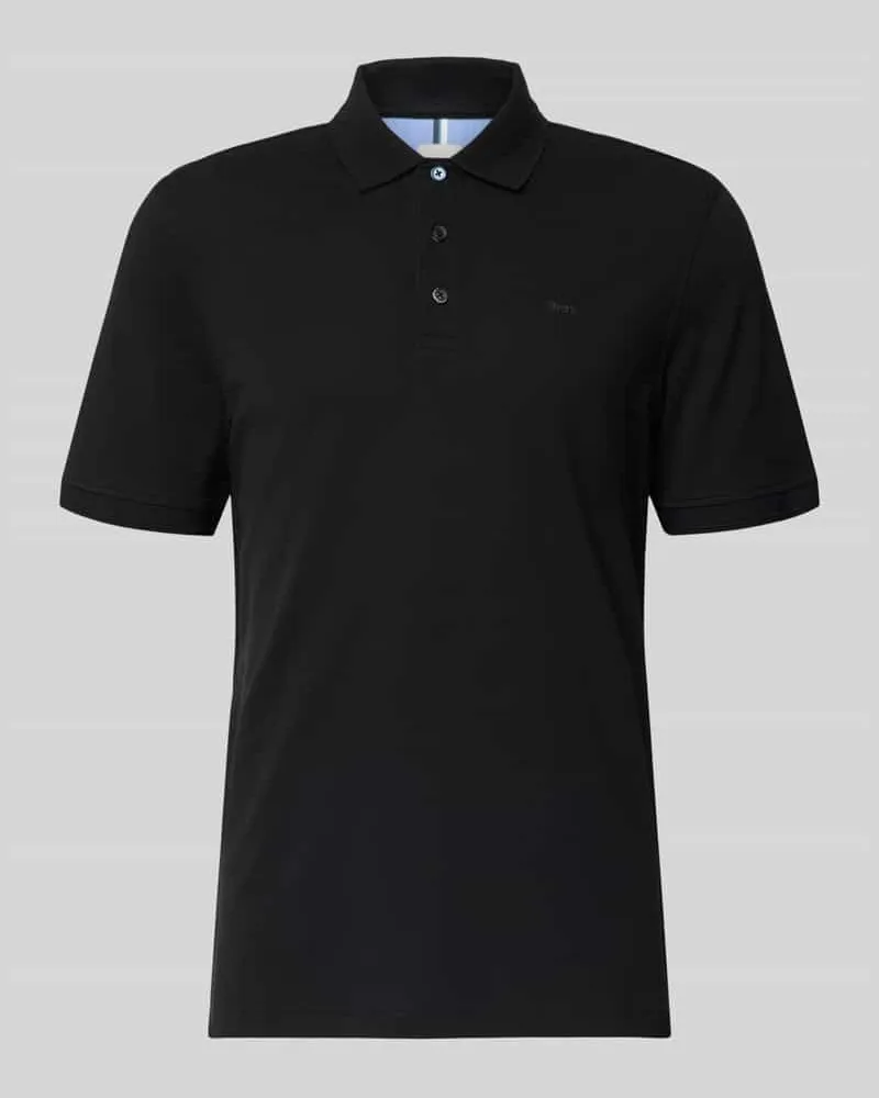 Brax Regular Fit Poloshirt mit Logo-Detail Modell 'Pete Black