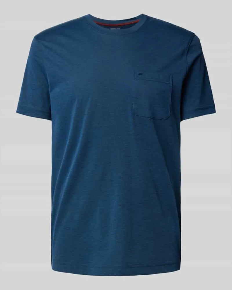 Christian Berg T-Shirt mit Brusttasche Dunkelblau
