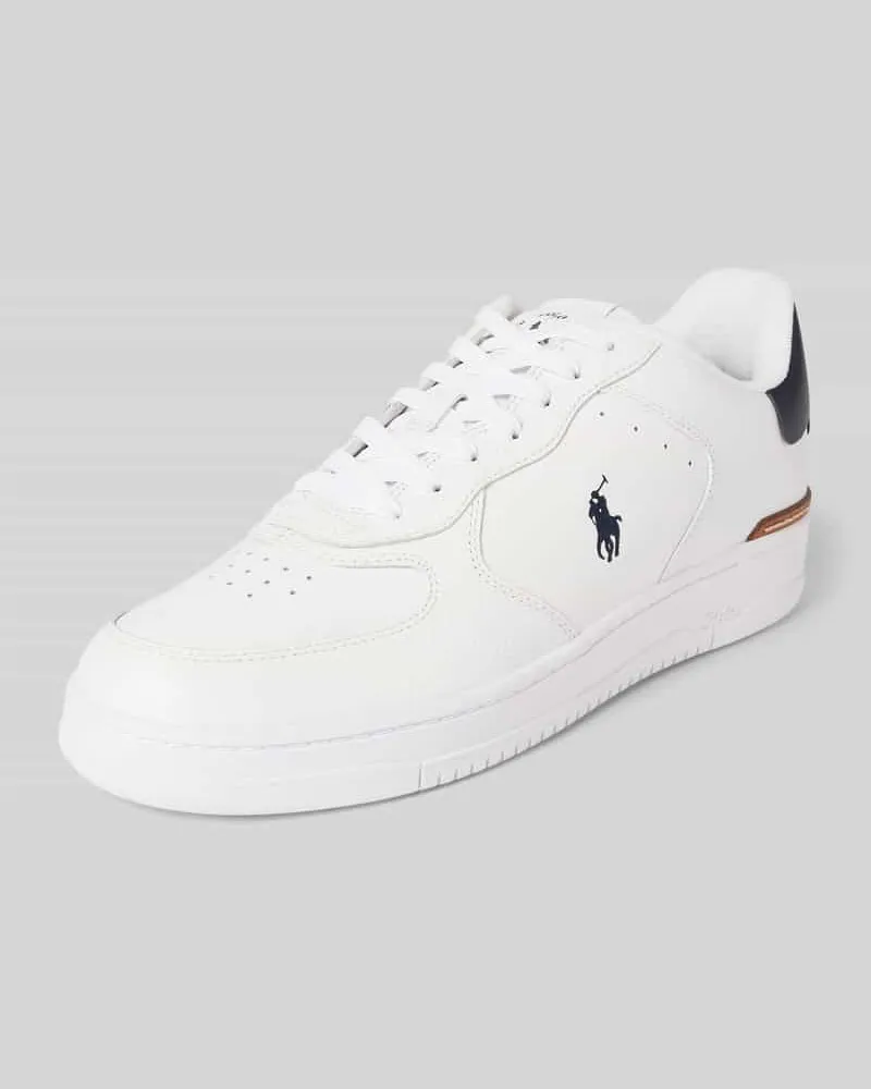 Ralph Lauren Low Top Sneaker mit Logo-Stitching Modell 'MASTERS Weiss