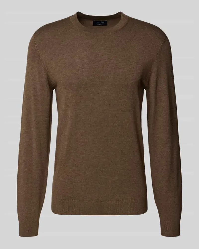 McNeal Strickpullover mit gerippten Abschlüssen Hellbraun