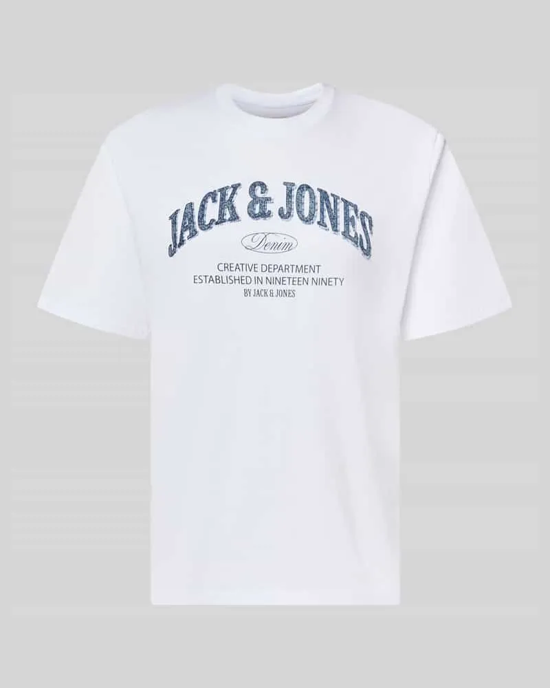 Jack & Jones Regular Fit T-Shirt aus reiner Baumwolle Modell 'Denver Weiss