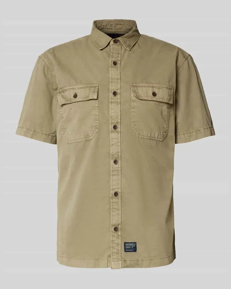 Superdry. Regular Fit Freizeithemd mit 1/2-Arm Modell 'Military Camel