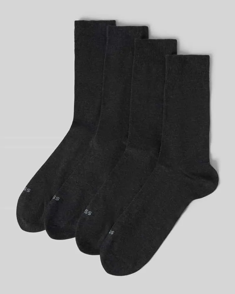HUGO BOSS Socken mit Feinripp im 4er-Pack Anthrazit