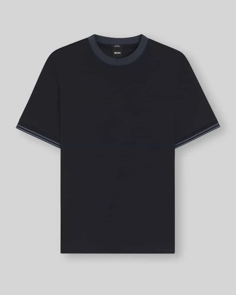 HUGO BOSS Slim Fit T-Shirt aus reiner Baumwolle Modell 'H-TESSLER 238 Marine