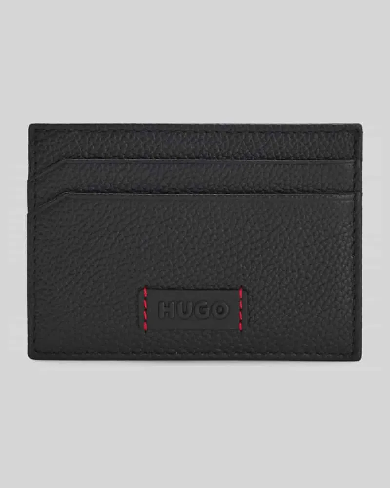 HUGO BOSS Kartenetui aus echtem Rindsleder Modell 'Ethon Black