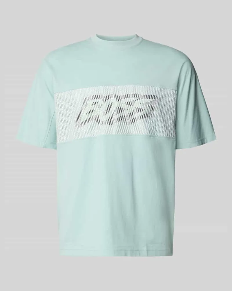 HUGO BOSS Regular Fit T-Shirt aus reiner Baumwolle Modell 'TE_BAYMESH Tuerkis