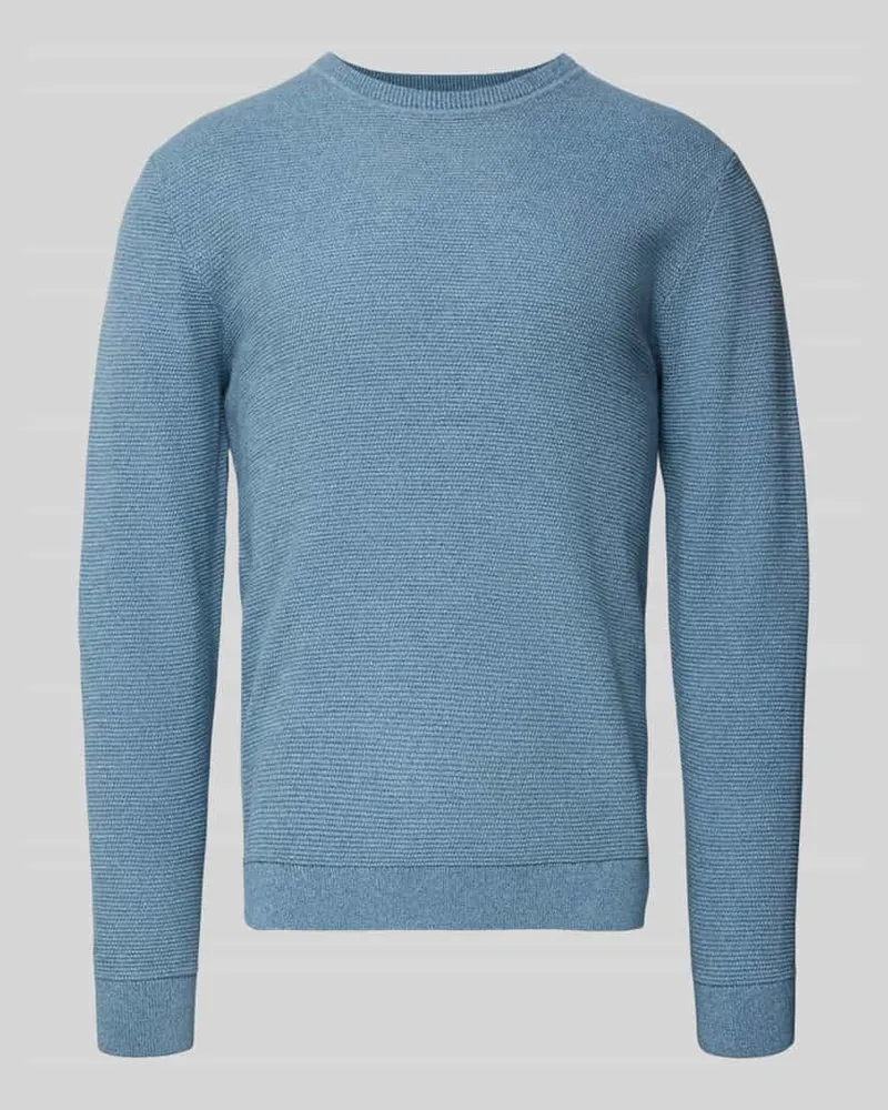 Selected Homme Regular Fit Pullover aus reiner Bio-Baumwolle Modell 'ROSS Blau