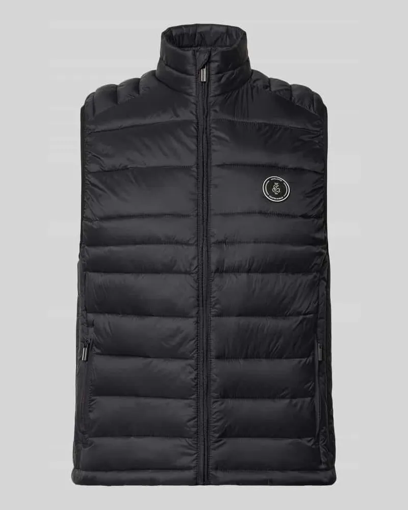 Jack & Jones Steppweste mit Reißverschlusstaschen Modell 'KINGSLEY Black