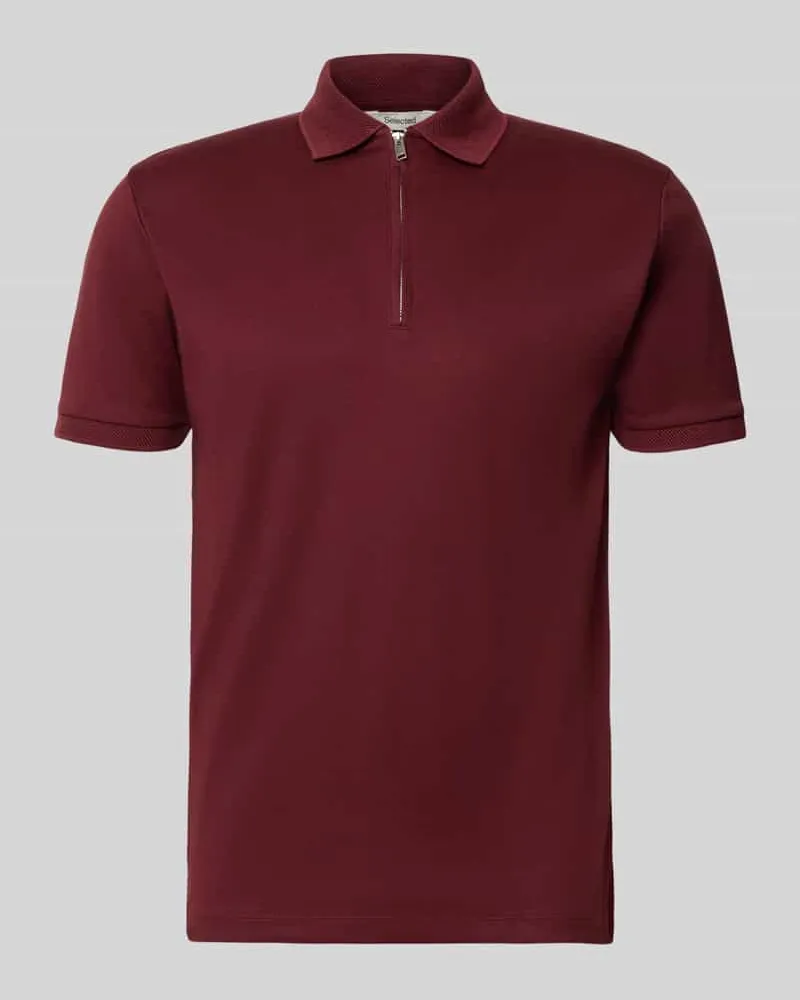 Selected Homme Regular Fit Poloshirt aus Baumwoll-Mix Modell 'FAVE Bordeaux