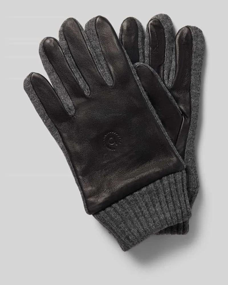 Bugatti Handschuhe aus echtem Leder Black
