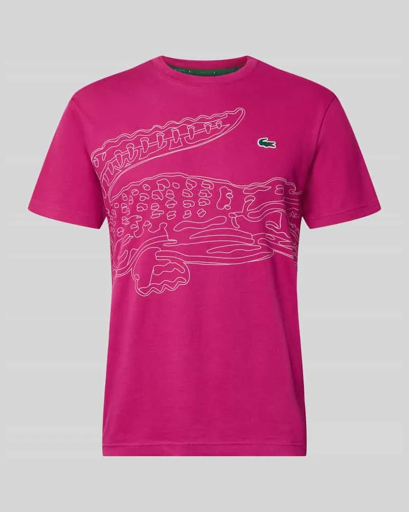 Lacoste Regular Fit Sport-T-Shirt aus Baumwoll-Mix Pink