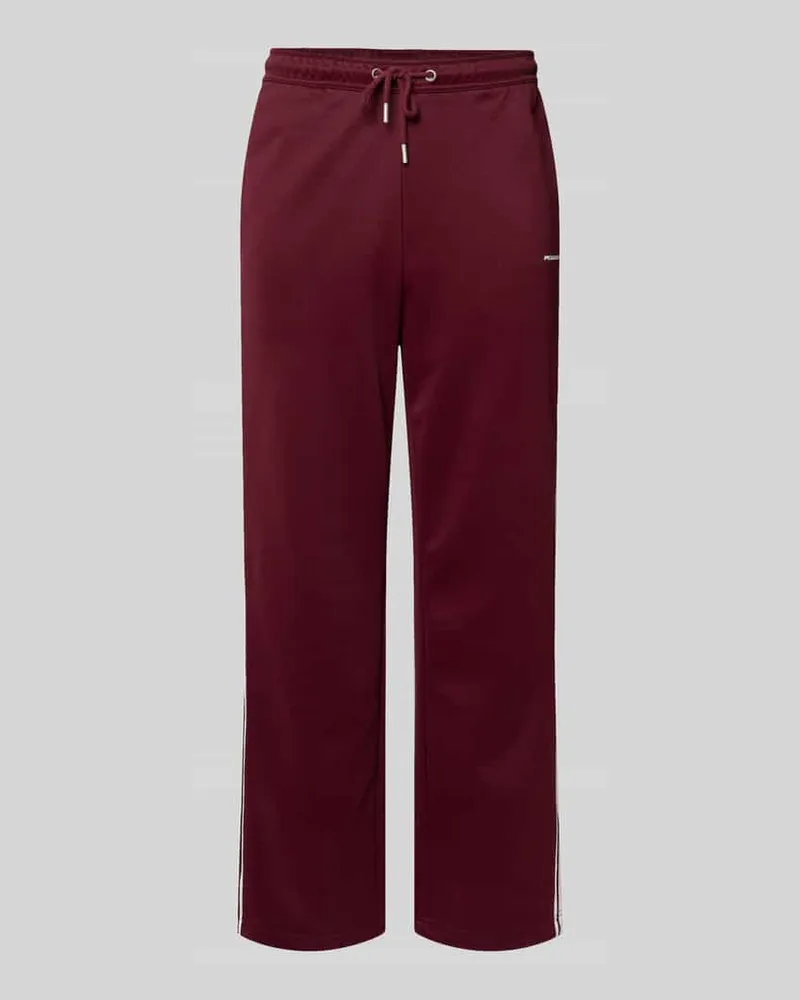 PEGADOR Wide Fit Trackpants mit Logo-Applikation Modell 'Viro Bordeaux