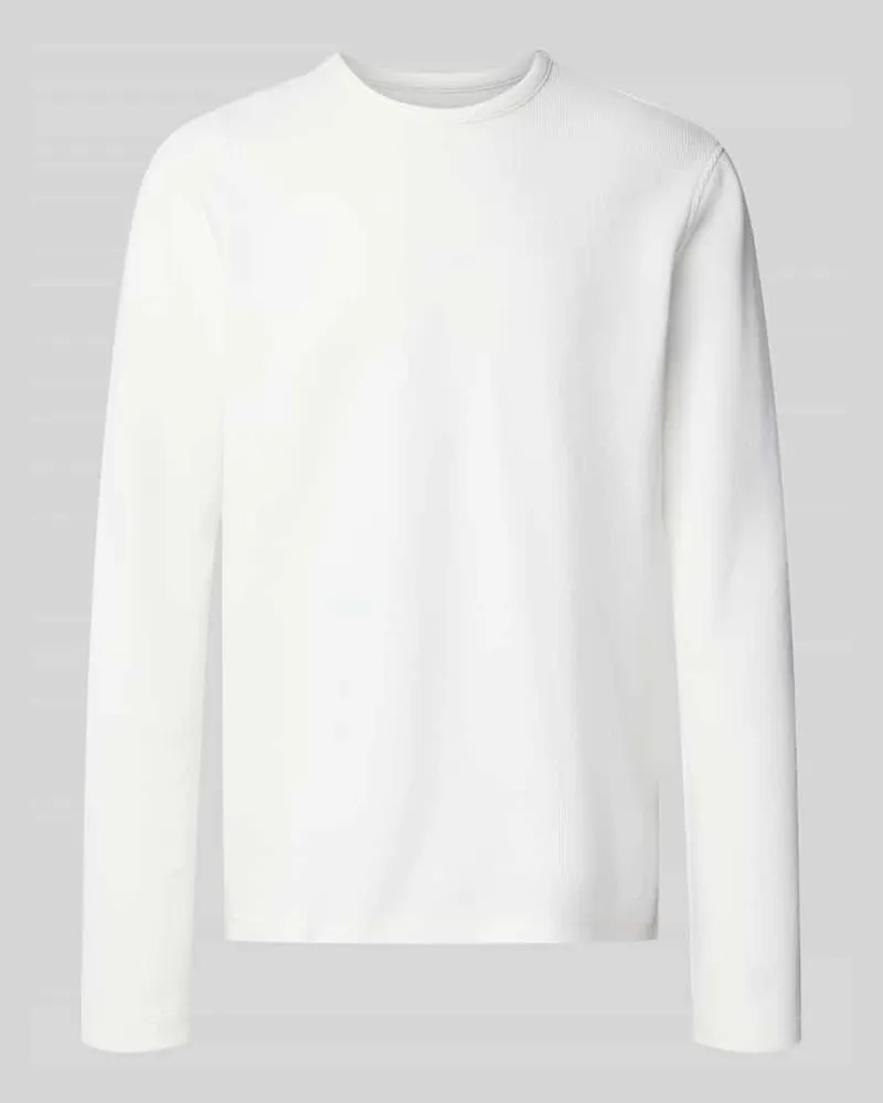 McNeal Longsleeve mit Strukturmuster und Rundhalsausschnitt Sand