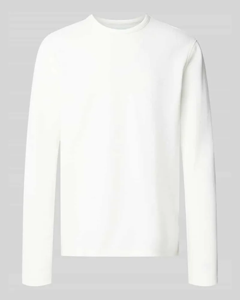 McNeal Longsleeve mit Strukturmuster und Rundhalsausschnitt Sand