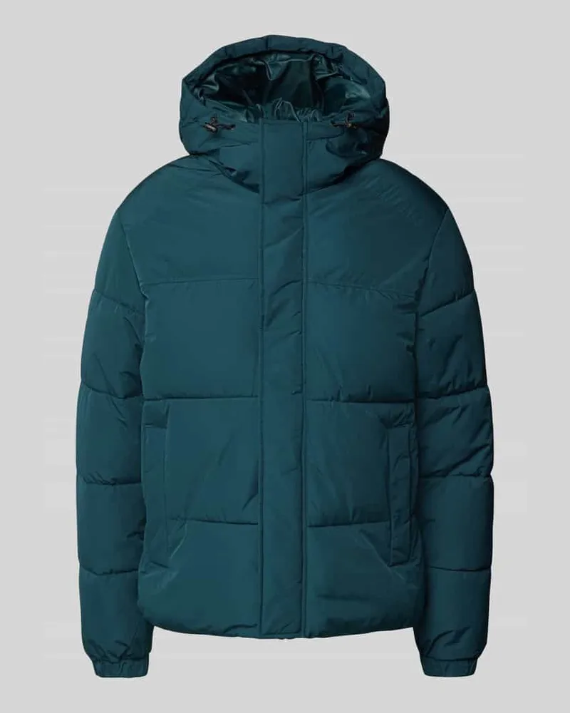 Jack & Jones Steppjacke mit Kapuze Modell 'BRADLEY Petrol