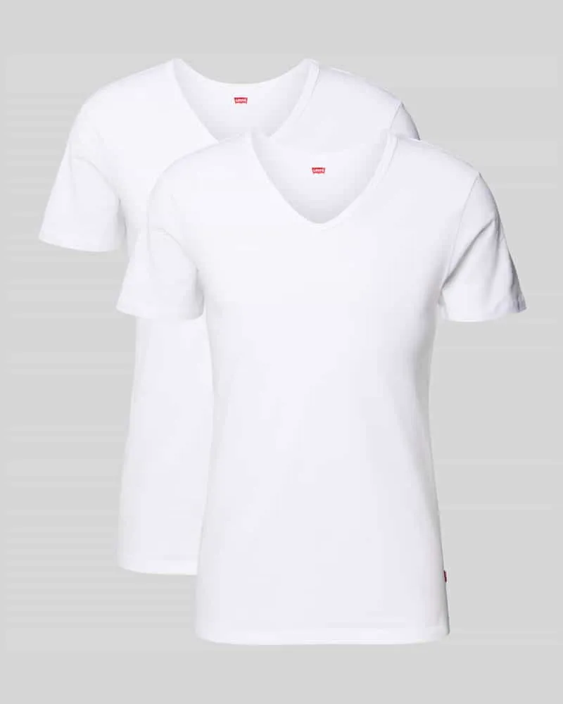 Levi's T-Shirt mit V-Ausschnitt im 2er-Pack Weiss