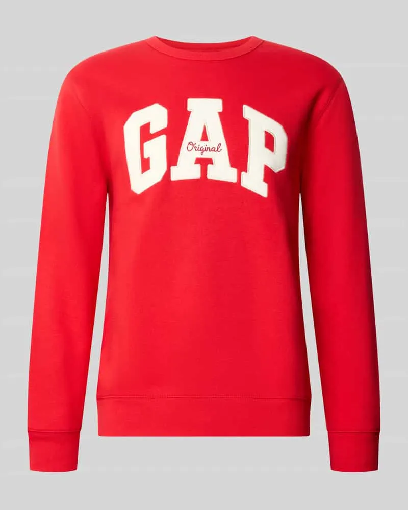 GAP Sweatshirt mit Logo-Schriftzug Rot