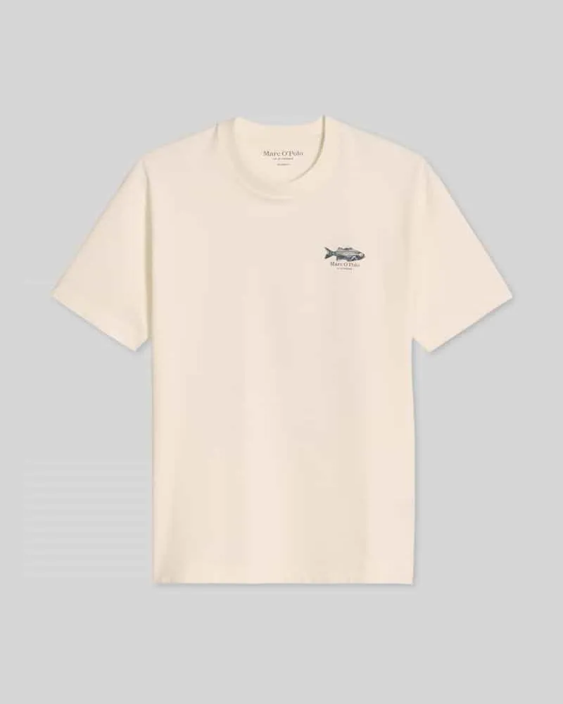 Marc O'Polo Loose Fit T-Shirt aus reiner Baumwolle mir Rücken-Print Offwhite